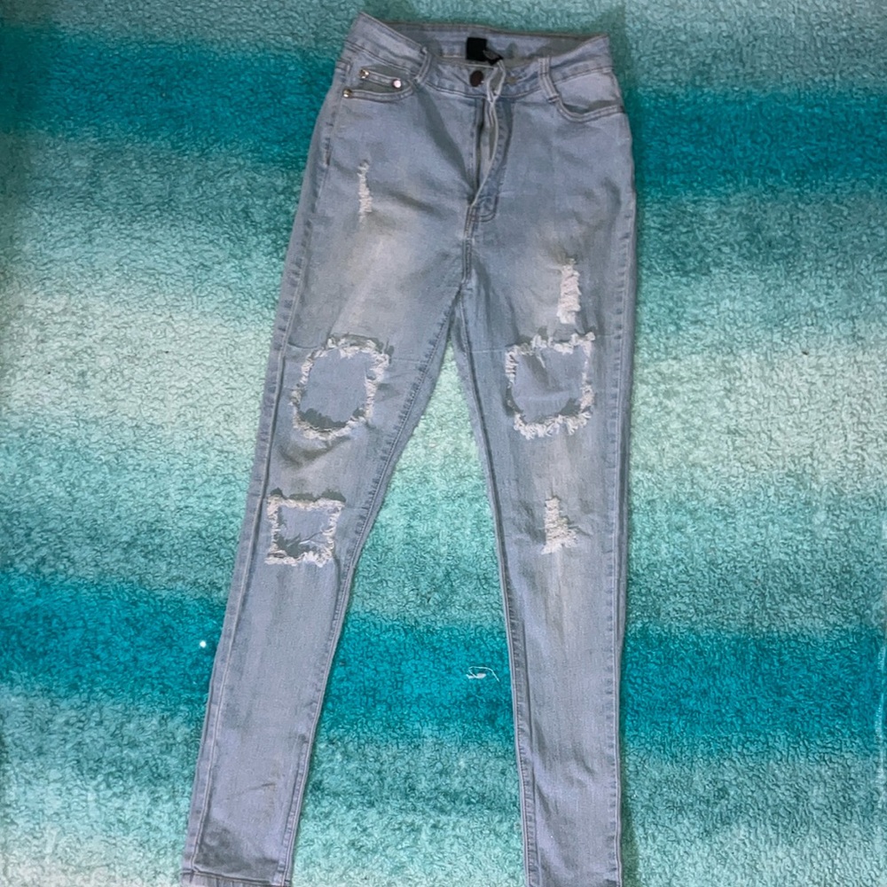 Distressed Light Blue Women's Jeans